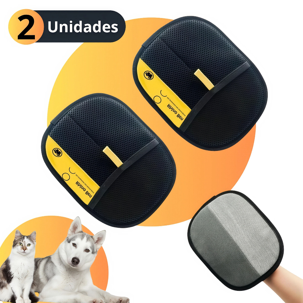 Luva Removedora De Pelos Pet Gato Cachorro Limpa Sofá Cama Escova Mágica ConfortO