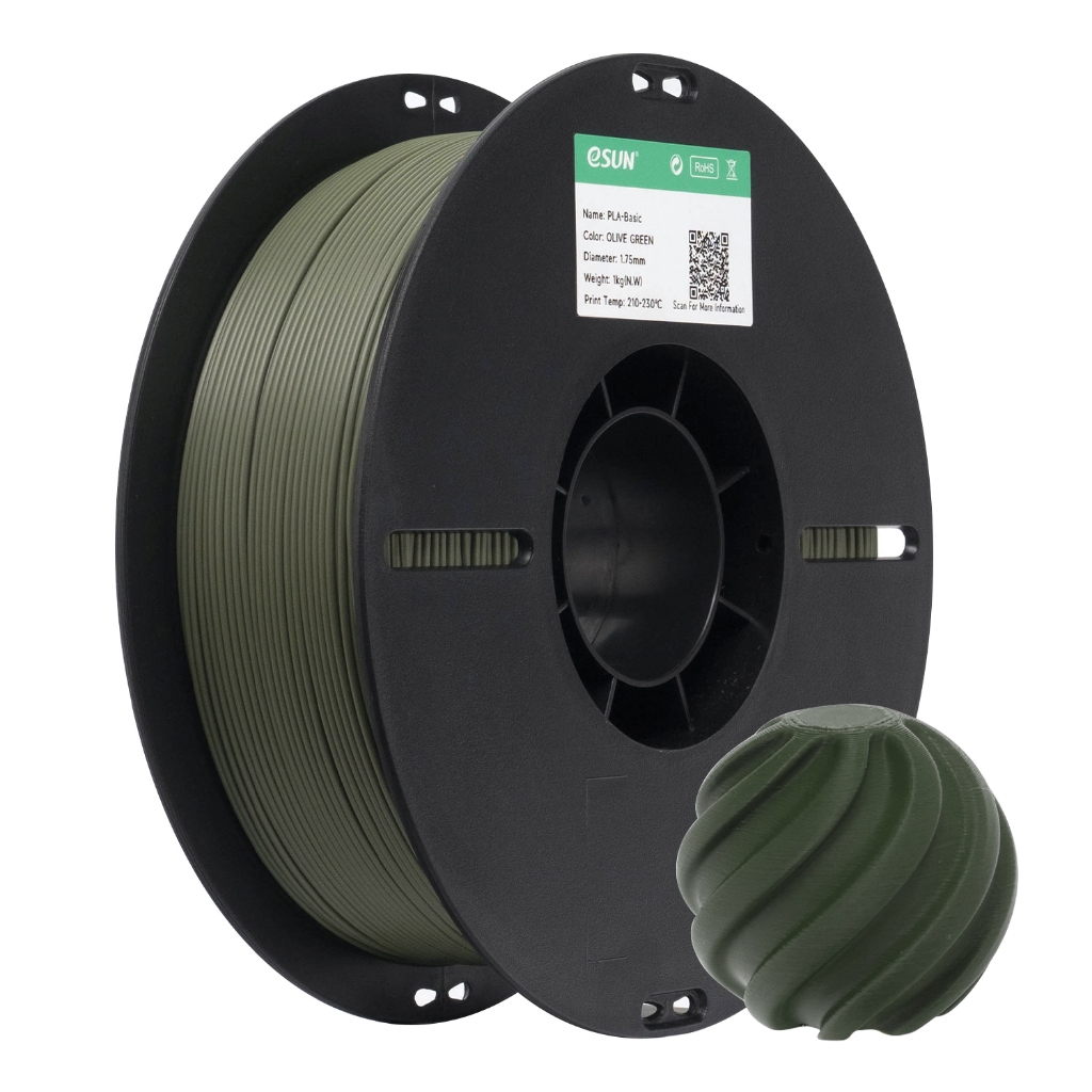 Filamento PLA ESUN para Impressora 3D - Cor Verde Oliva 1kg - 1,75mm