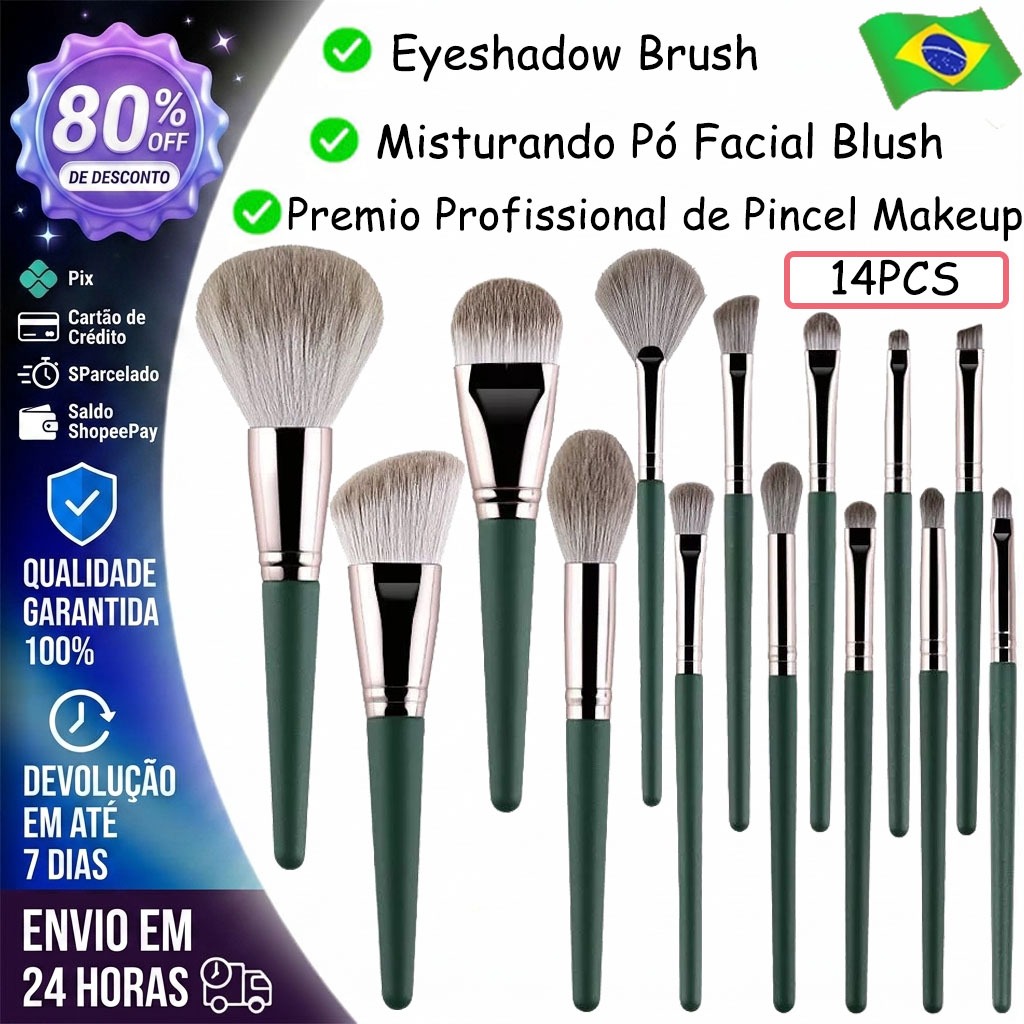 14PC /Set Makeup Brushes Professional Premium Foundation Misturando Pó Facial Blush Eyeshadow Brush