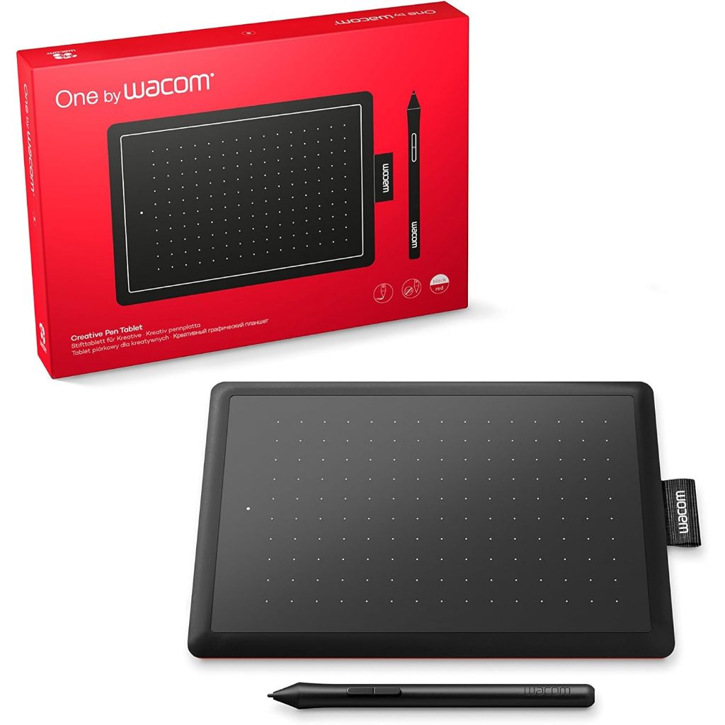 Mesa Digitalizadora One By Wacom CTL472, Pequena, Pen LP-190K, Preto e Vermelho