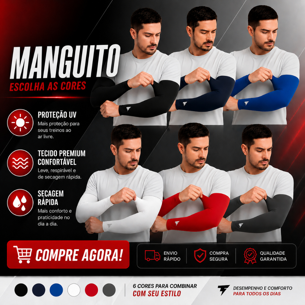Manguito Mangóte Moto Esportes Frio Calor Tecido De Proteção Solar Uv