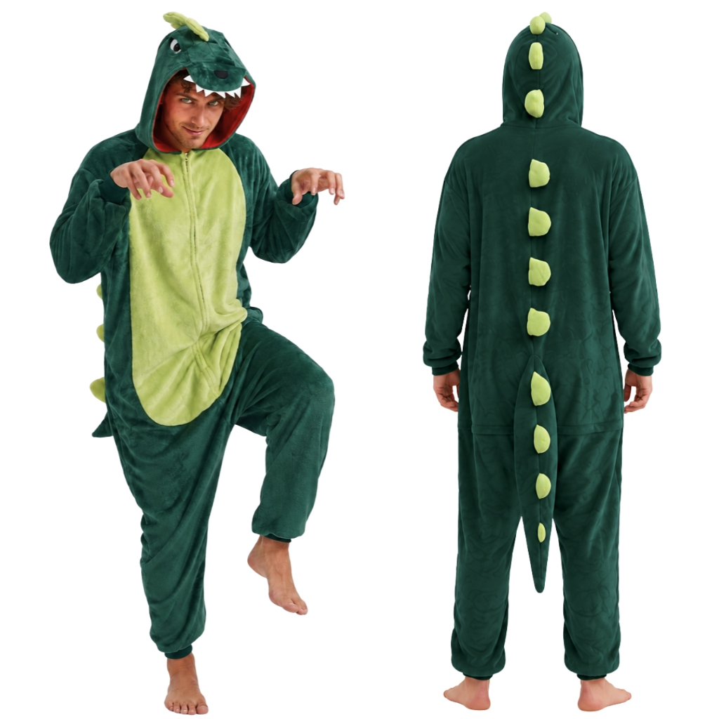 Pijama Macacão Adulto Dinossauro Kigurumi Cosplay - Com Nota Fiscal