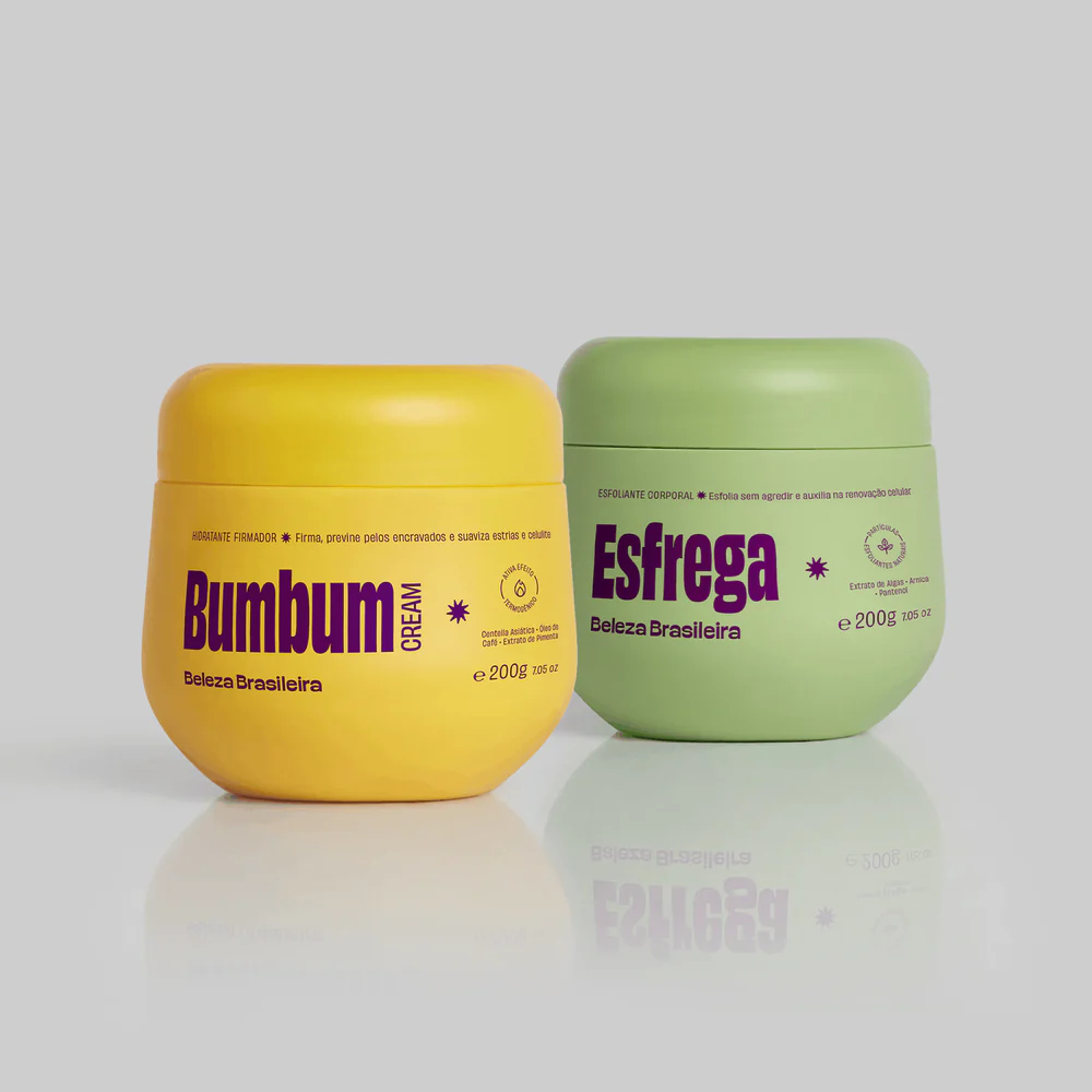 Bumbum Cream e Esfoliante Corporal Esfrega 200g Tratamento Anti Celulite Antiestrias Renovação Pele