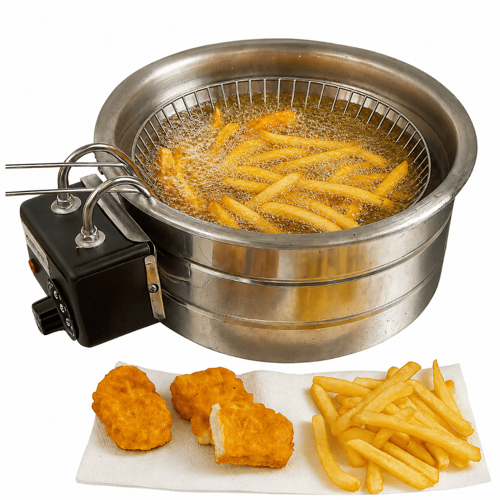 Fritadeira Elétrica em inox tacho 5 litros profissional em inox souzza shop para fritura de pastel batata salgado