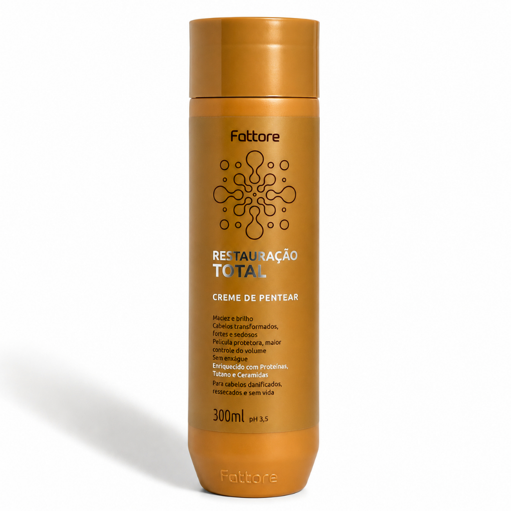 Fattore Creme de Pentear Restauração Total 300ml - Restaura os Cabelos Danificados