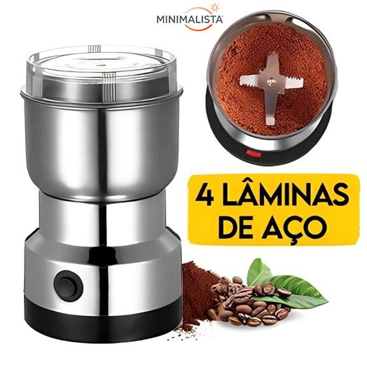 Moedor De Café 110v ou 220v Elétrico Grãos Aço Inox 4 Lâminas Pronta Entrega