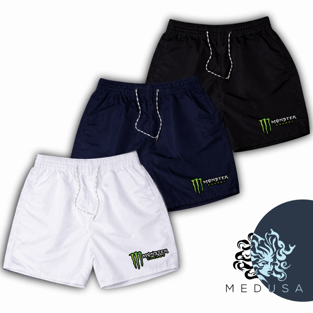 Kit 3 Bermudas Mauricinho Masculino MONSTER, Ideal Para Treino, Academia, Corrida