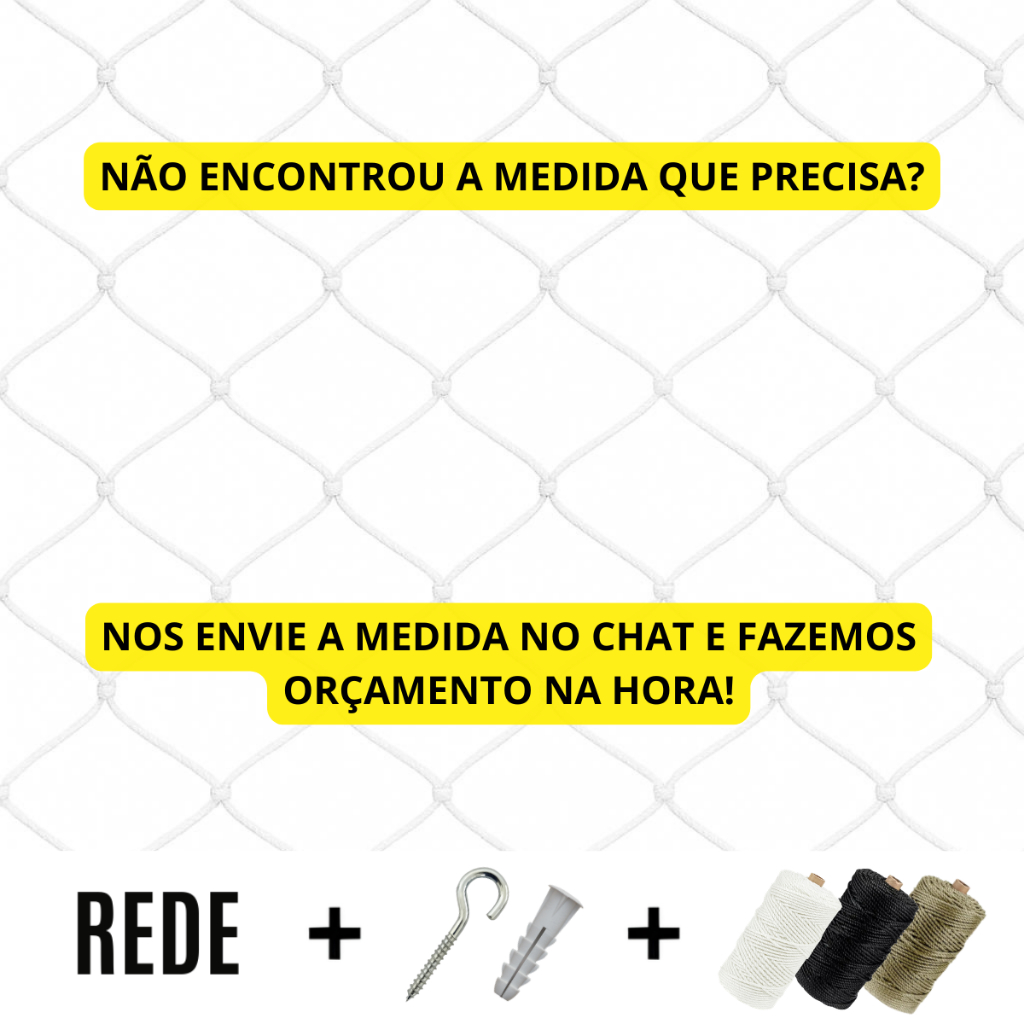 Kit Completo 1,00 De Altura Rede Tela De Proteção  Para Janelas Sacadas