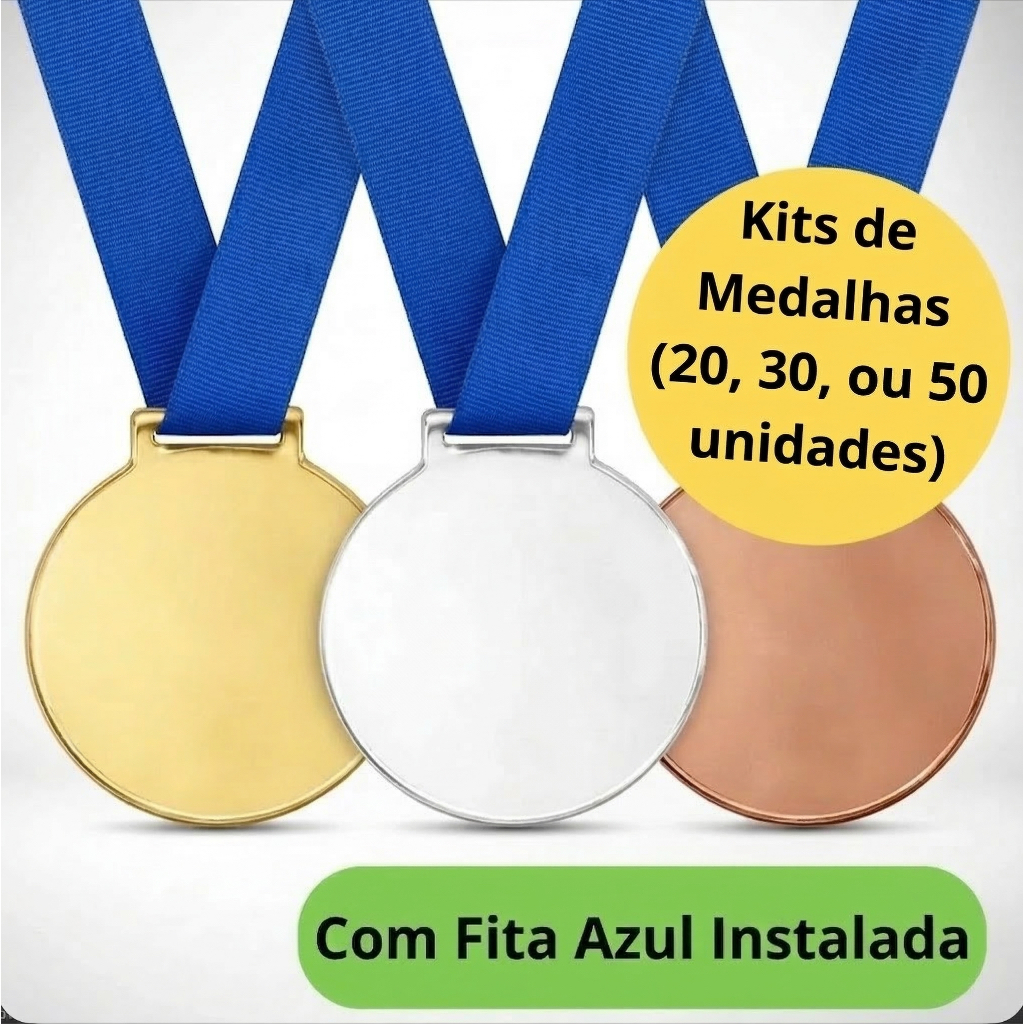 Kit 10/20/30/40/50 Medalha Acrílico Cristal 2mm Redonda Lisa 5cm Com Fita de Cetim Adulto/Infantil