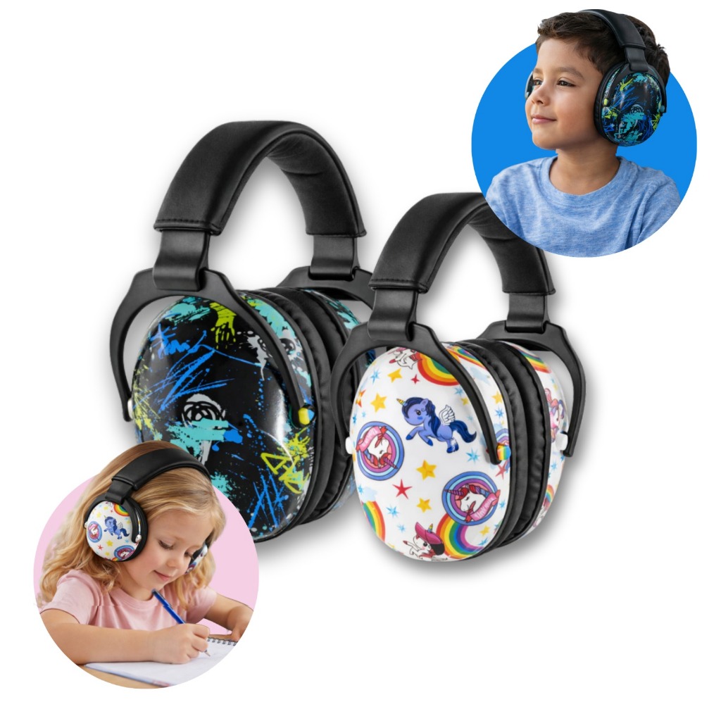 Abafador de Ruído Infantil Autismo Fone Protetor Auricular TDAH TEA Confortável Ajustável Alta Proteção