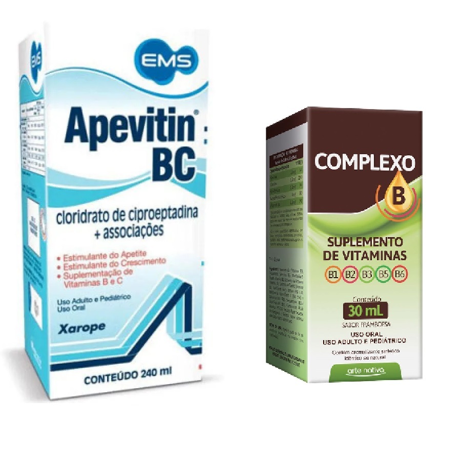 Estimulante Apetite Engordar Apevitin Bc 240ml + Complexo B 30ml