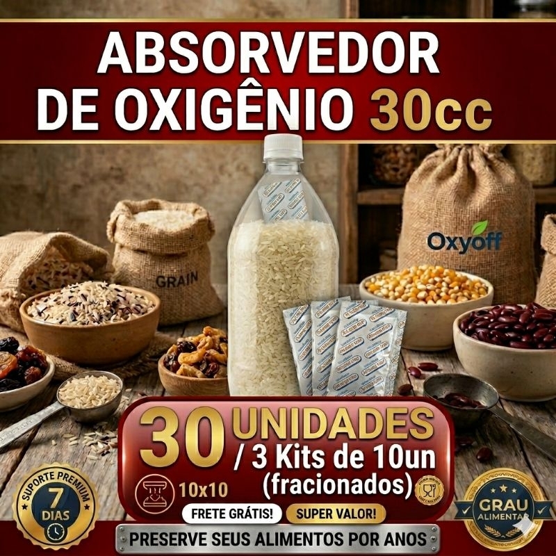 absorvedor de oxigênio 30 unidades fracionados de 10x10