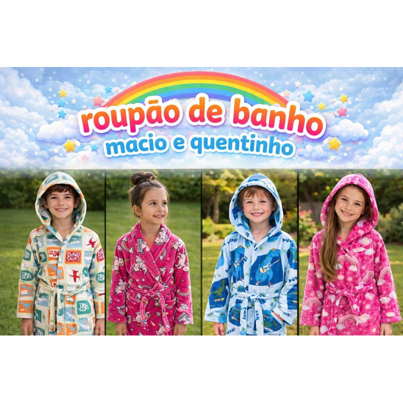 ROUPÃO DE DINOSSAUROS. ROUPÃO DE BANHO. ROUPÃO DE INVERNO. PÓS PISCINA/NATAÇÃO.