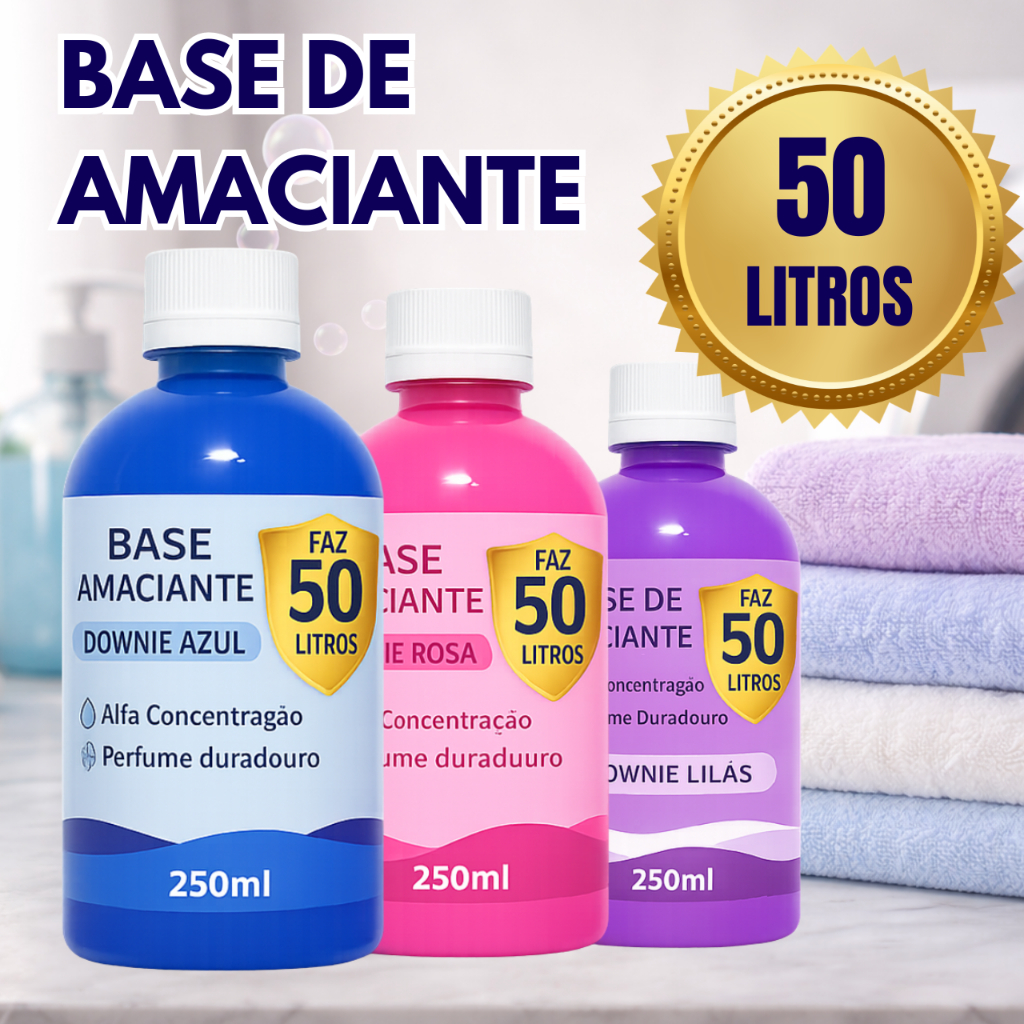 Base Amaciante Concentrada 250ml Faz até 50 litros perfumada tipo DOWNYEX RENDE MUITO