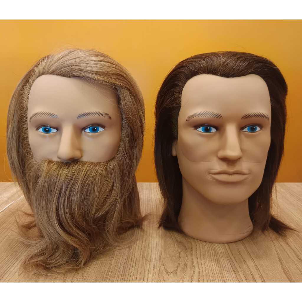 Cabeça de Treino Manequim Masculino Barbeiro Com ou Sem Barba