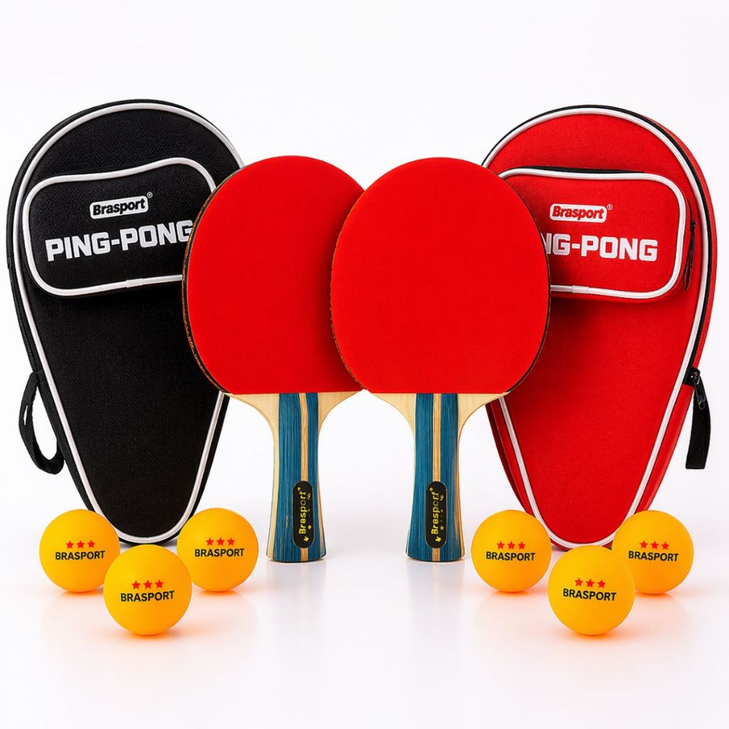 Kit raquete ping pong + 3 bolinhas + Bag transporte tenis de mesa profissional