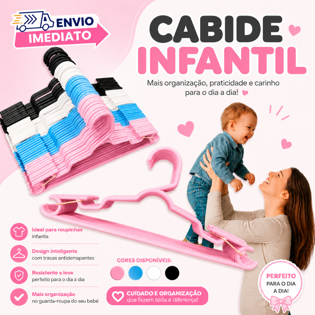 kit Cabide Reforçado bebe Baby infantil juvenil cores