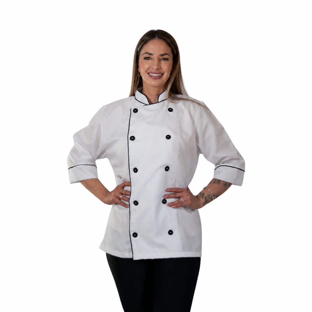 Dolma Chef Uniforme Doma Gola Padre Cozinha Unissex Manga