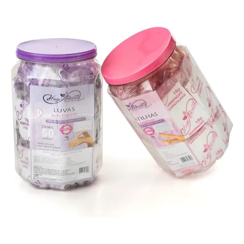 Pote 50 PAR Sapatilhas E 50 PAR Luvas Com Creme Emoliente 100 Und Manicure Higibeauty