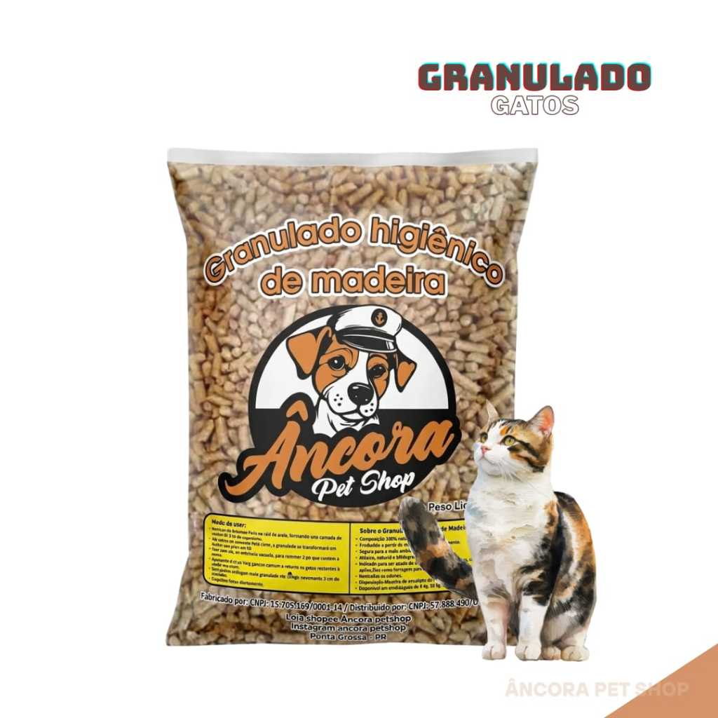 Granulado De Madeira Sanitario Para Gatos e Roedores Alta Absorção Higiênico