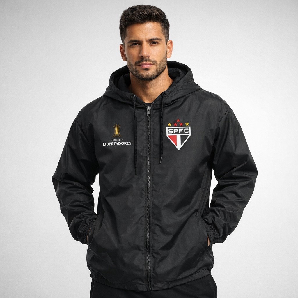 Jaqueta Corta Vento Times Brasileirão Estilo Tricolor e Paixão pelo Futebol Unissex ESTAMPADA
