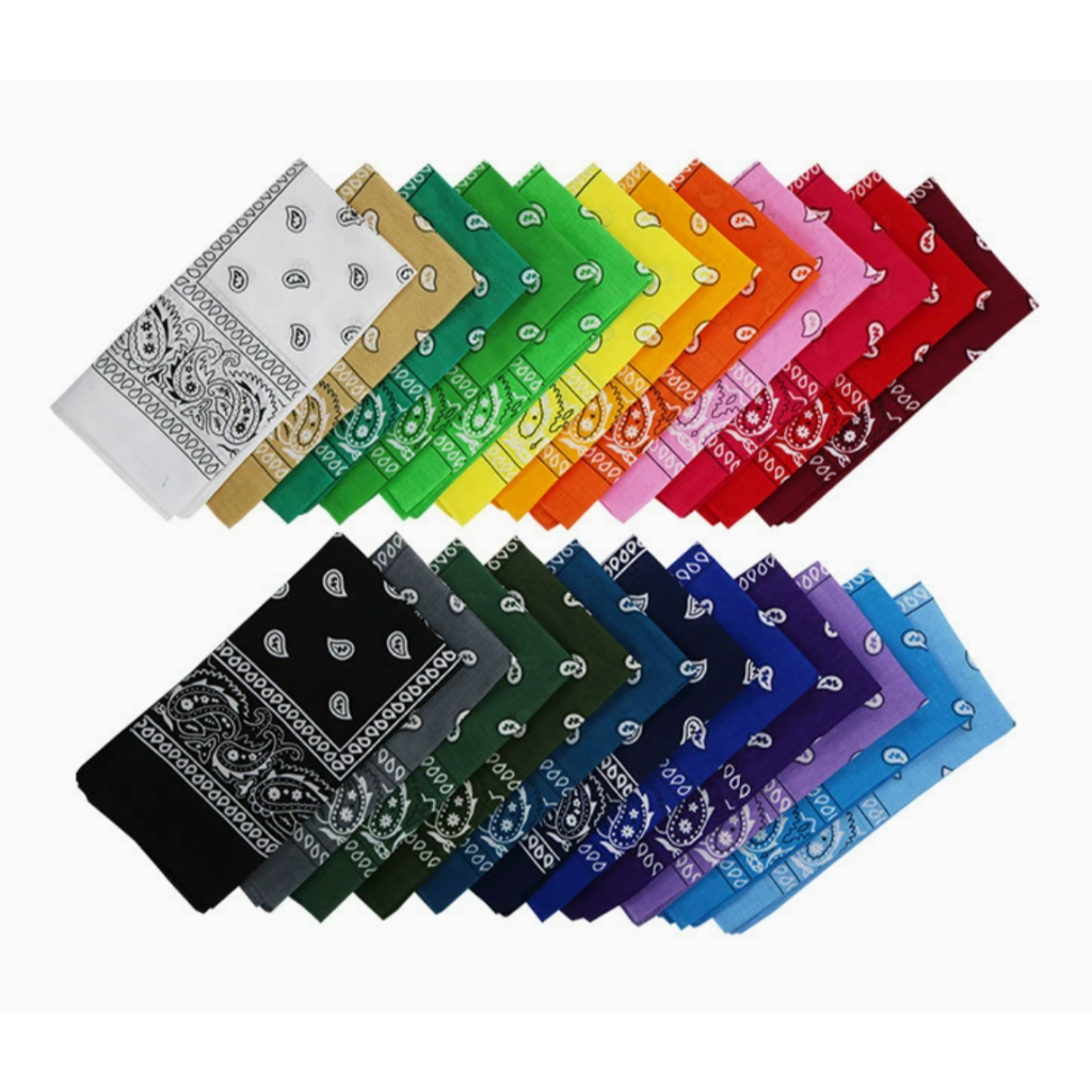 Bandanas Lenço Estampada Colorido 55X55cm 212BIJU 003 (*20 CORES DISPONÍVEIS NO DESCRIÇAO*)