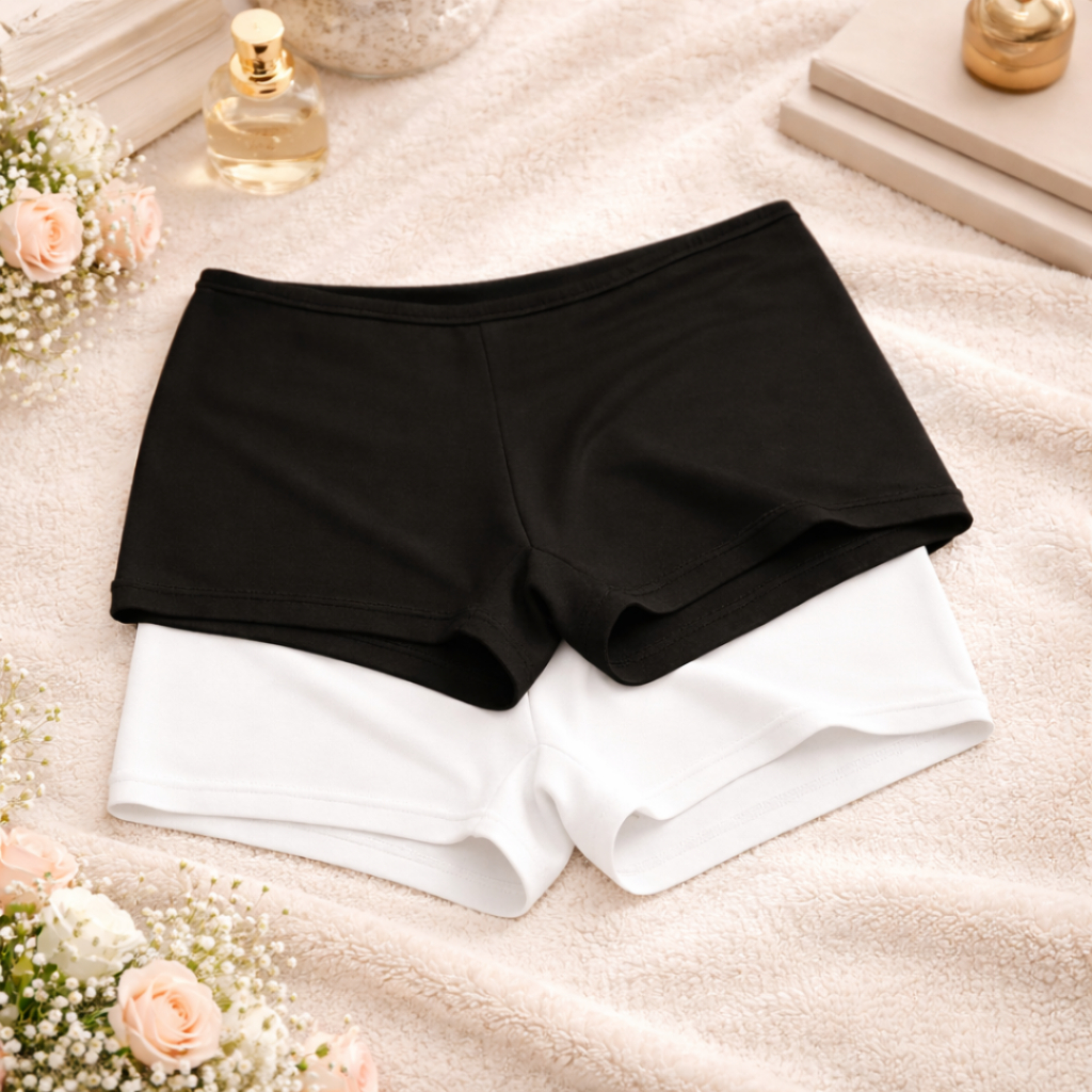 Kit 2 Shortinho Feminino Íntimo Segunda Pele Shorts Anágua Curto Cintura Média