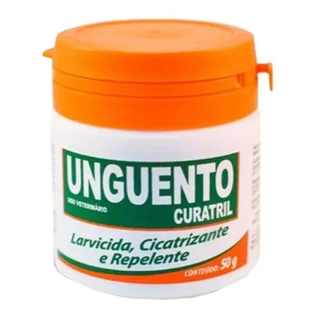 Pomada Unguento Curatril Cicatrizante Cães Larvicida E Repelente 50g - USO VET