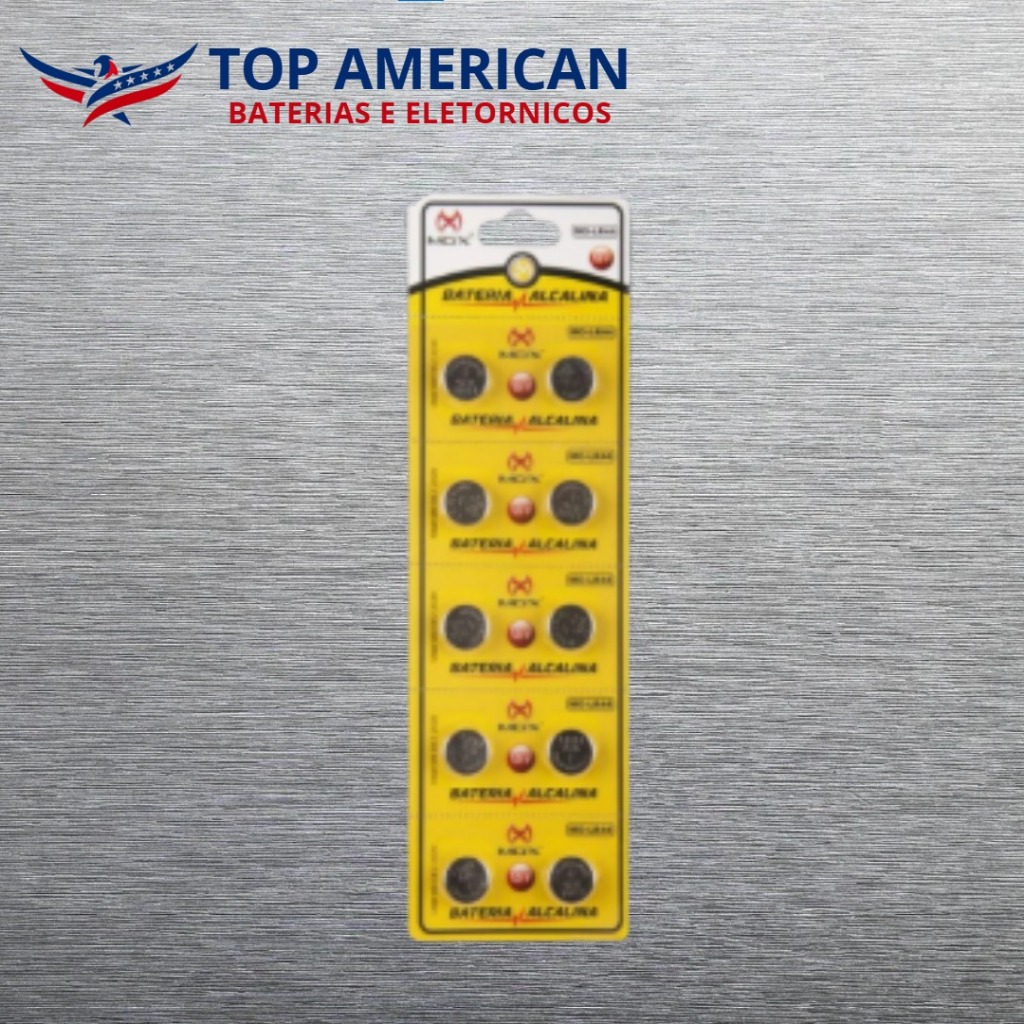 Bat Alcalina Lr44 Mox (Cartela c/10) + NF + Entrega Direta