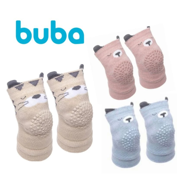 Joelheira Antiderrapante Buba Par de Joelheiras para Bebê Engatinhar Protege Joelho