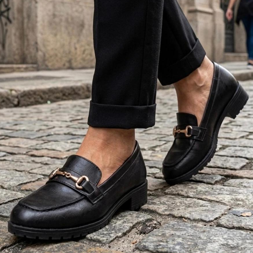 Mocassim Feminino Confortável Casual Trabalho Dia a Dia Blogueira Tendência