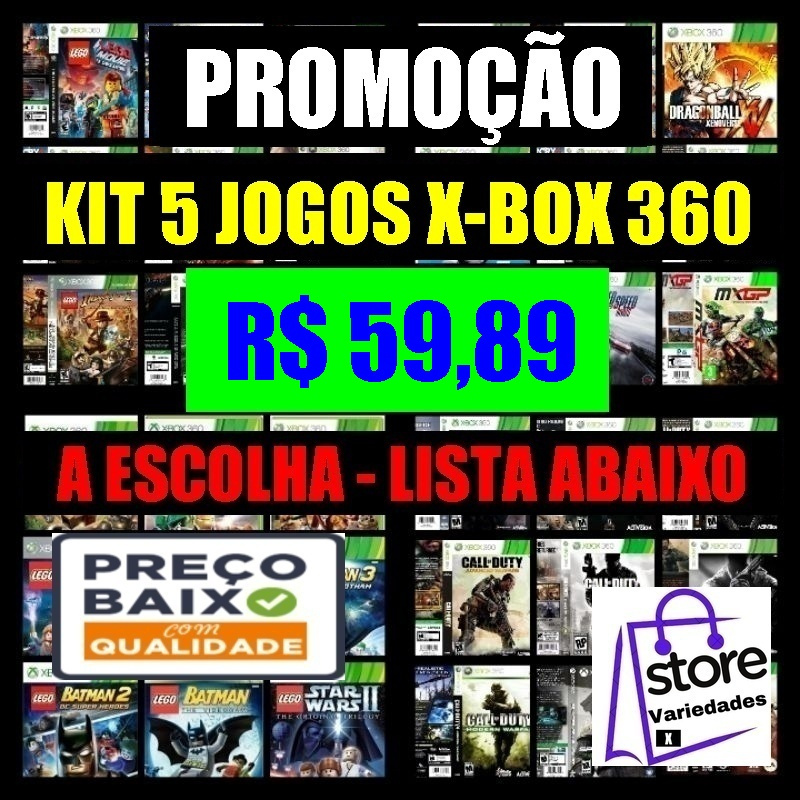 5 Jogos P/ X-BOX 360 LT3.0 Informe As Escolhas No chat