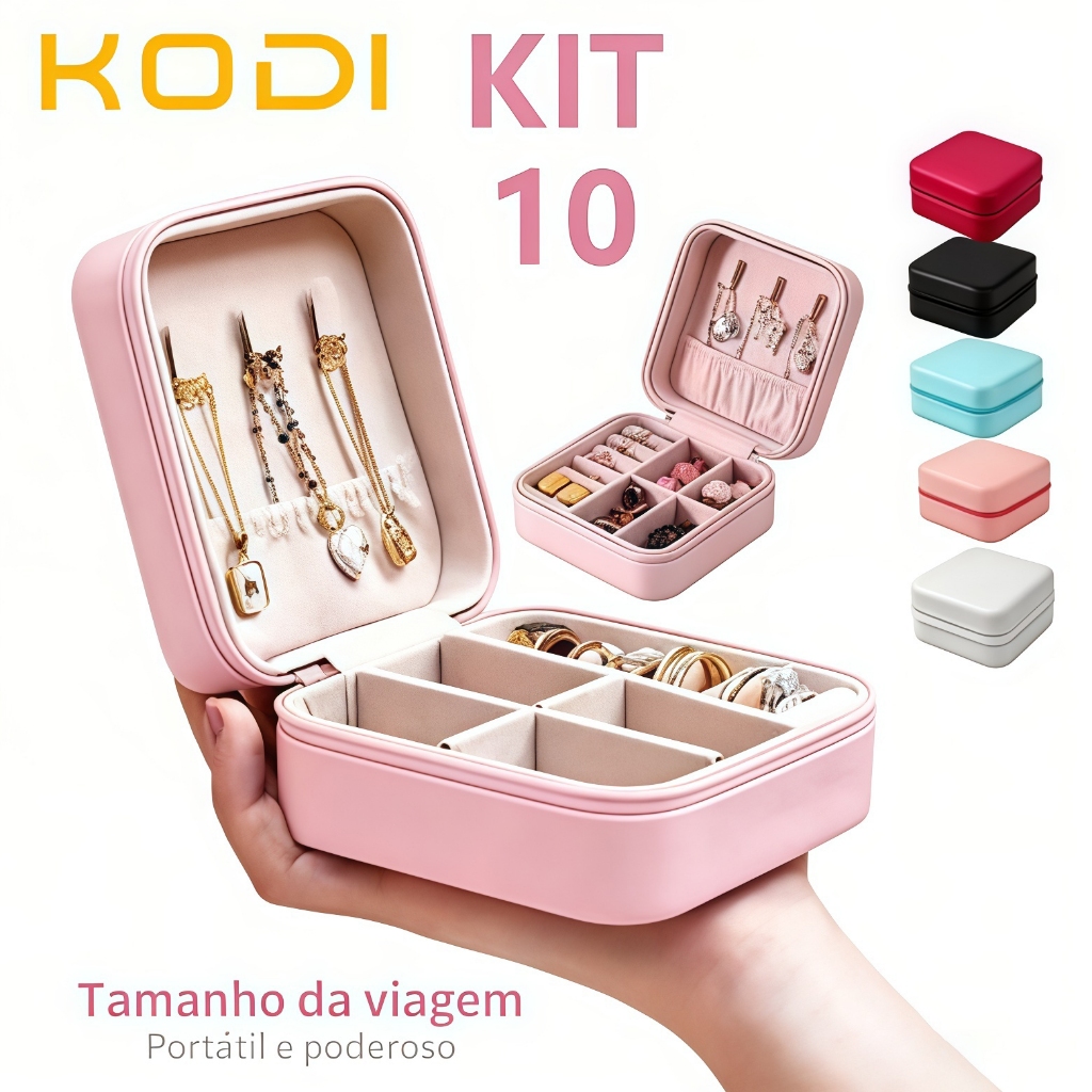 Completo Porta Joias OrganizeSuas Joias Estojo Viagem para ColarBrinco Anel Presente-Q1