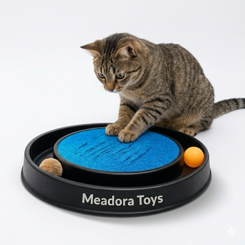 Arranhador Para Gato Interativo Com Bolinha Brinquedo Anti Stress Meadora Toys - Original
