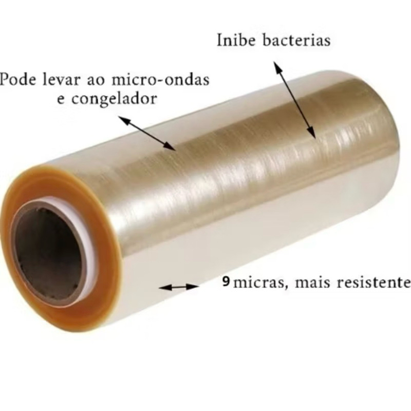 Filme PVC Transparente 38cm x 1000m 08 Micras