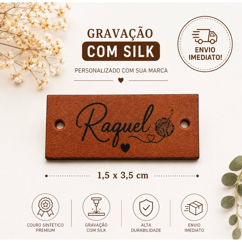 Etiquetas Sintéticas Personalizadas Com Sua marca de Crochê e Artesanato Tag com impressão Nítida Destacando Sua Marca