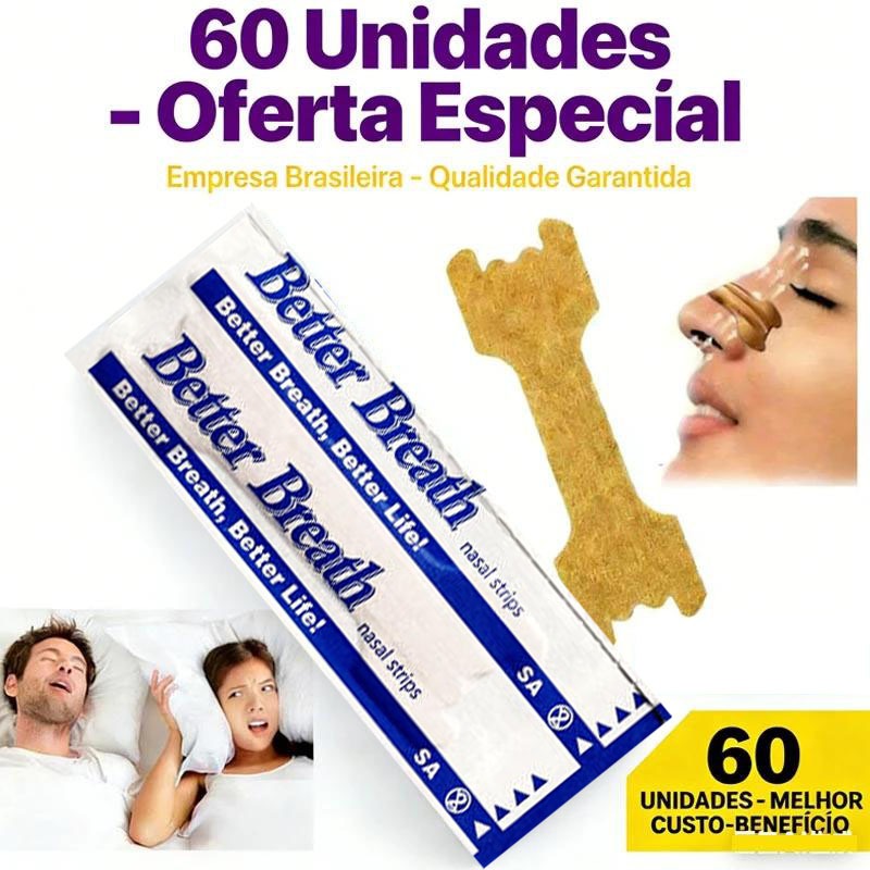 Kit 2 a 60 Unid Anti Ronco Adesivos Tira Nasais Expansores Pare de Roncar e Durma