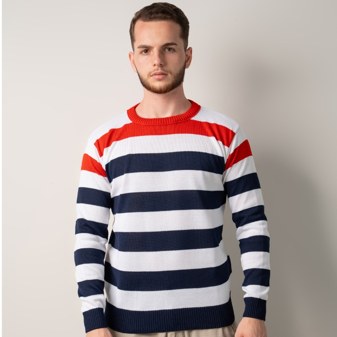 Suéter Masculino Listrado Blusa Inverno Moda Masculina Qualidade top