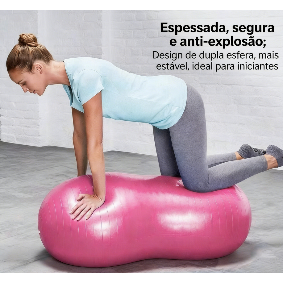 Bola Pilates Feijão 90x40 cm Resistente C/ Bomba Pilate