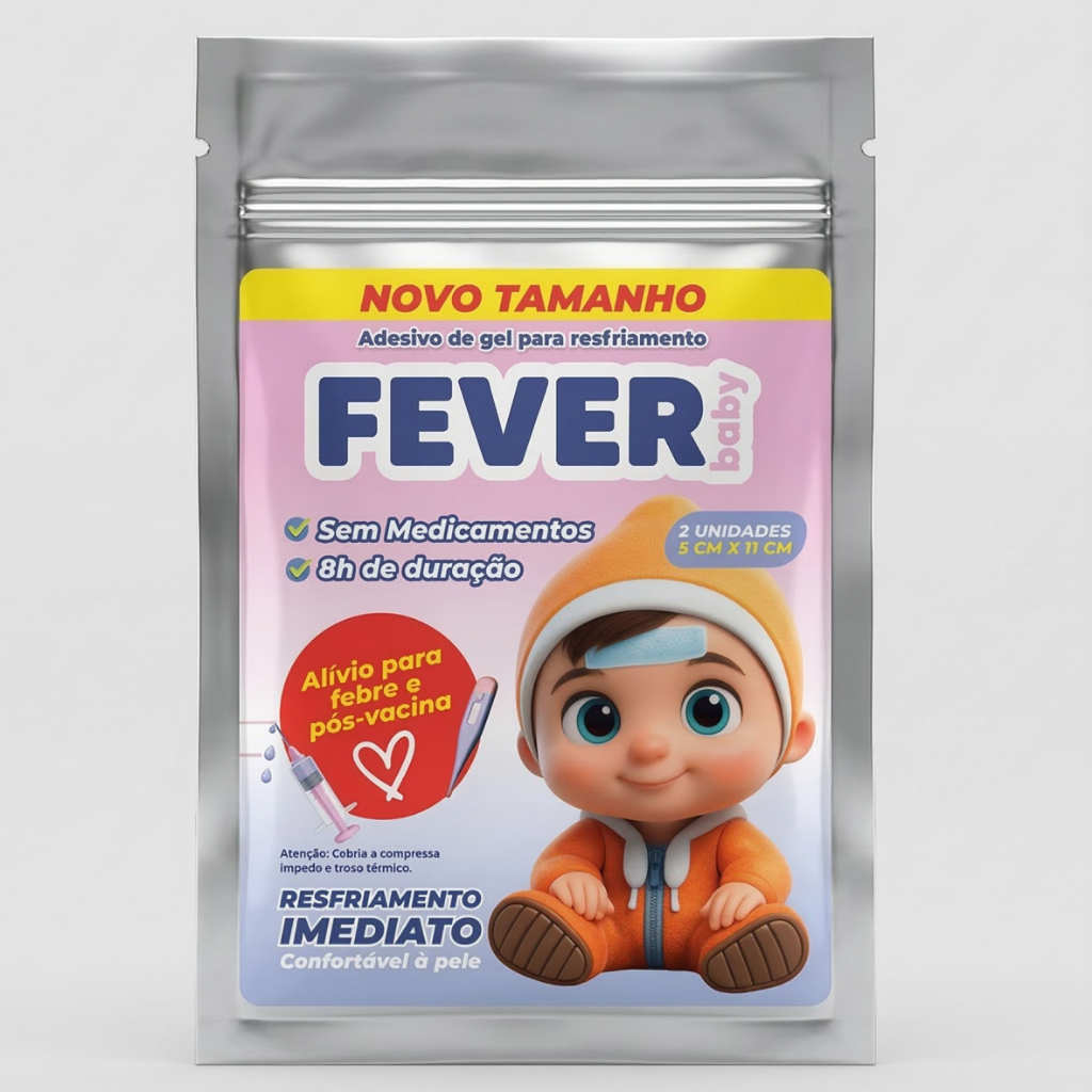 Fever Baby Adesivo Gel Refrescante Bebê Febre e Pós-Vacina 2un