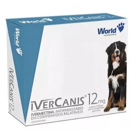 IverCanis 12mg para Cães de 60Kg - Blíster 4 Comprimidos - USO VET