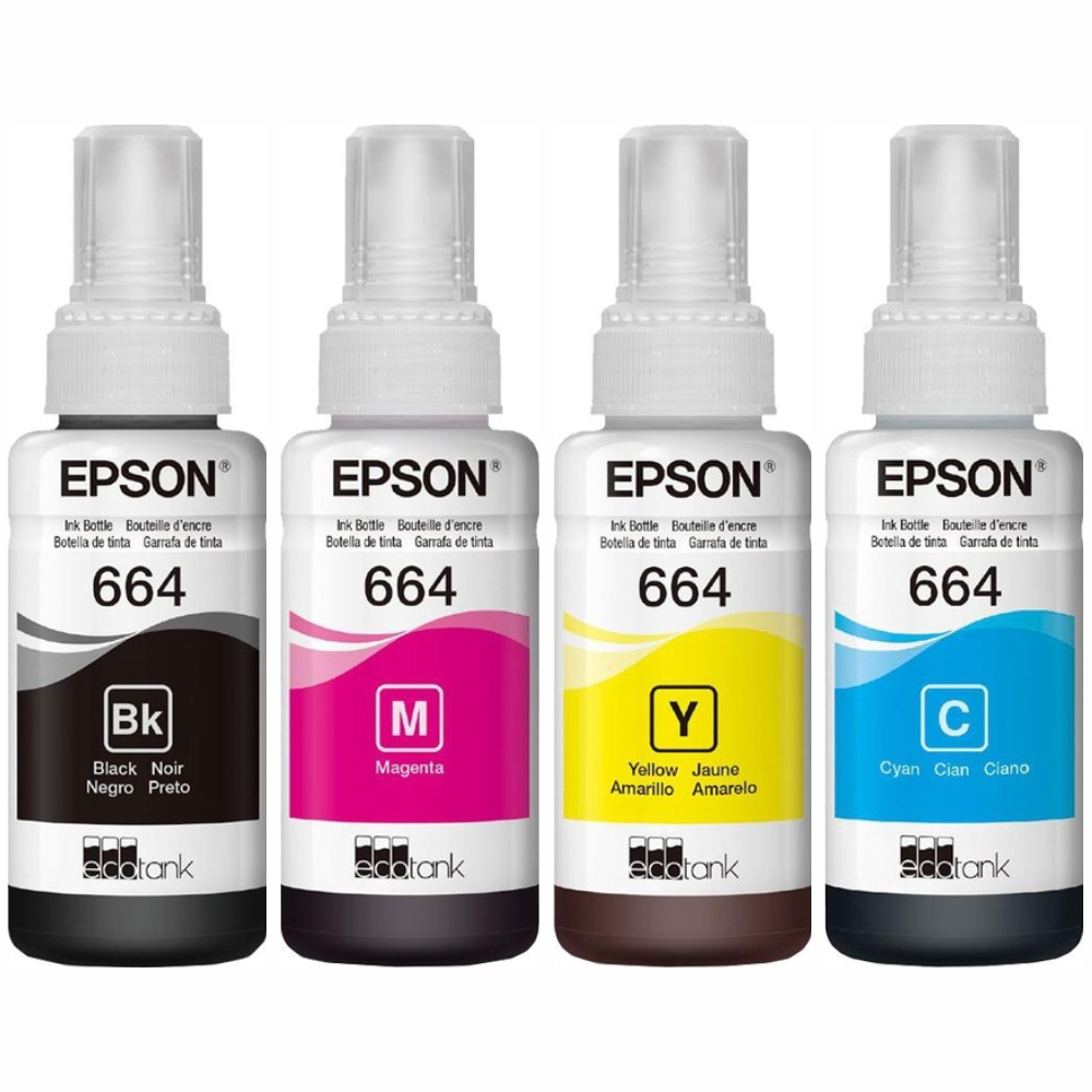 Kit 4 Tinta Refil T 664 para L120 L1300 L395 L396 L355 L555 L365 L355 Compatível