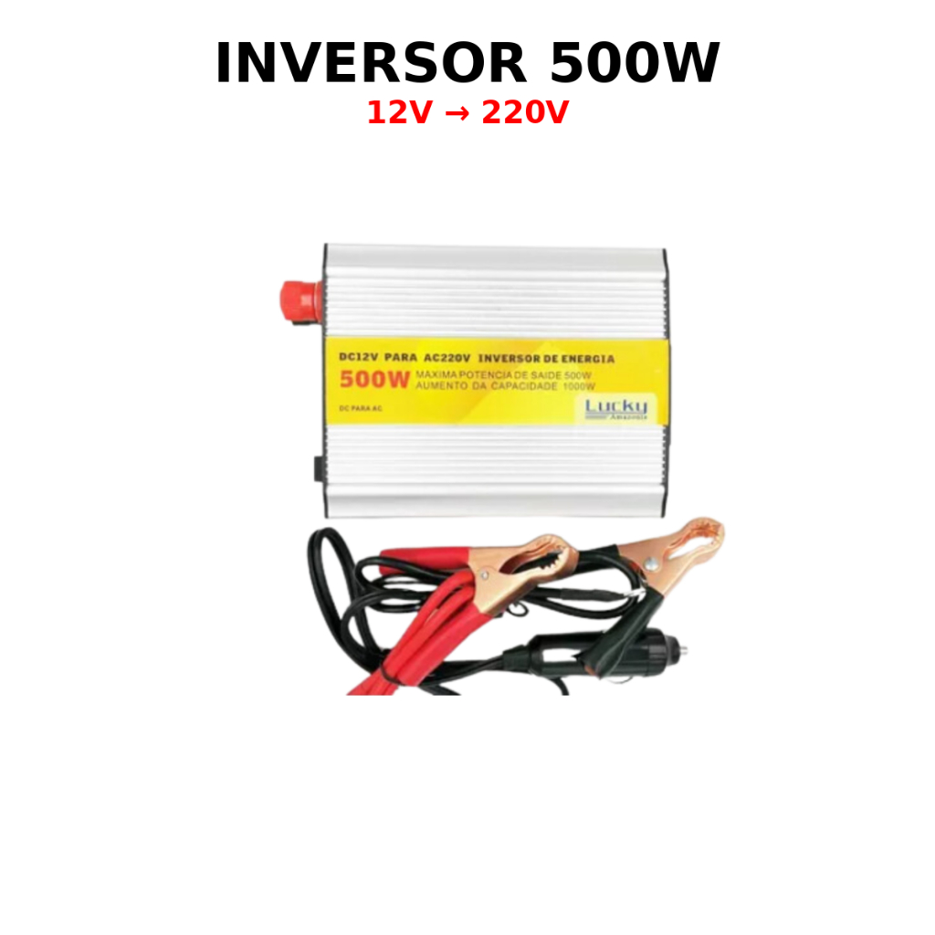 Inversor 500w Conversor Entrada 12v Saida 220v 50hz