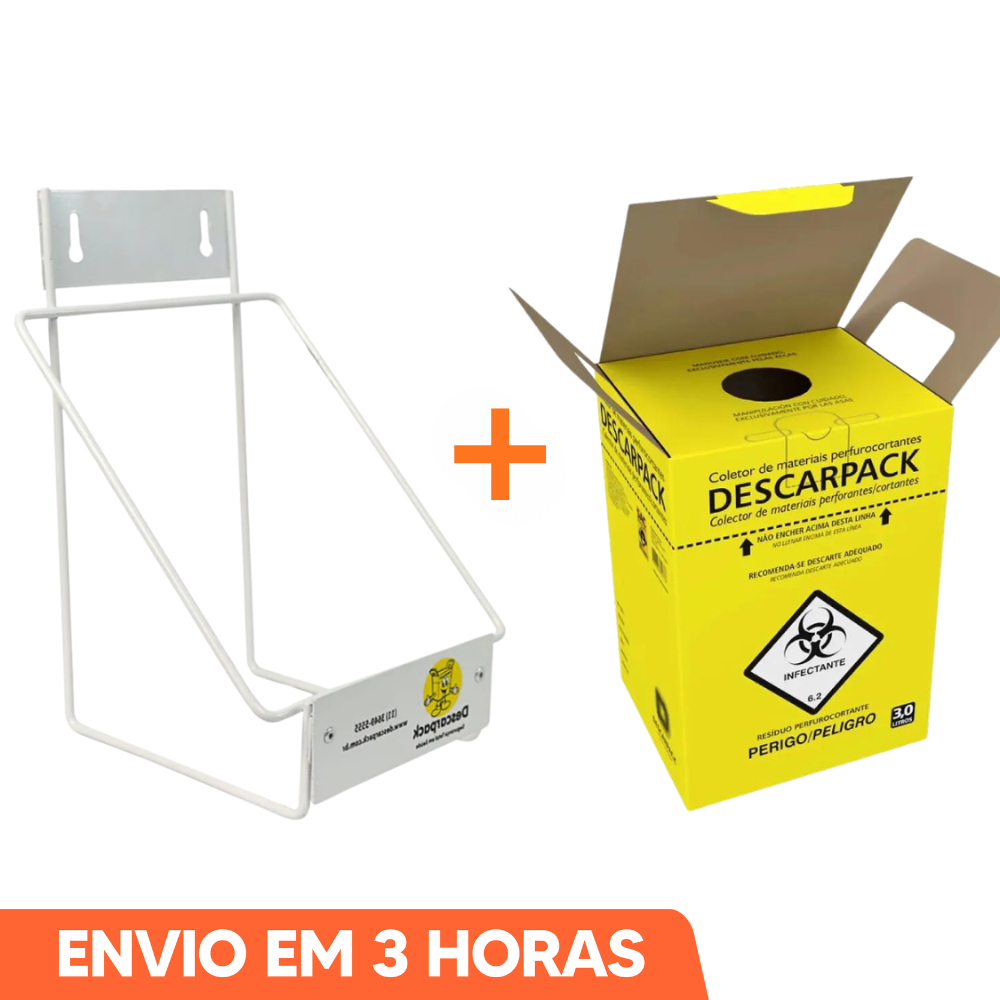 Suporte Para Caixa Coletora Perfurocortante 1,5L 3L 7L 13L 20L Marca Descarpack