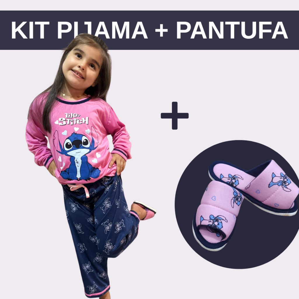 Pijama Longo Infantil Stitch