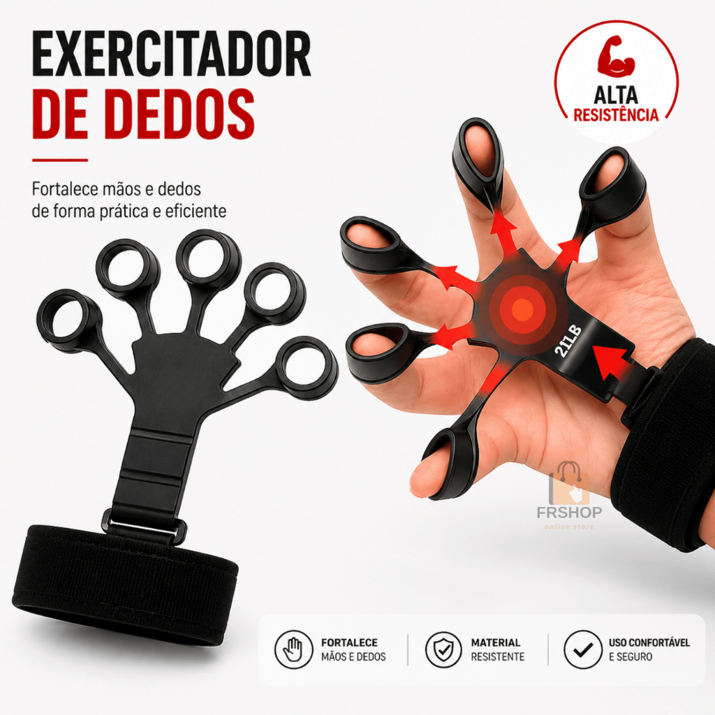 Exercitador de Dedos Flexor Aparelho Fisioterapia Para Mãos Antebraço Hand Grip
