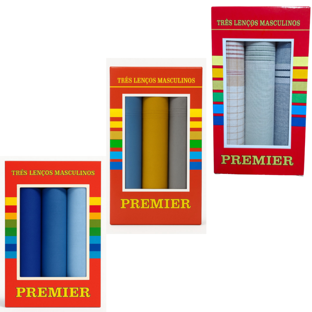 Kit 9 Lenços De Bolso Masculino Premier 32x32 Presente Pais