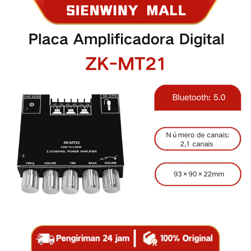 Placa Amplificadora Digital ZK-MT21 Para Canal Bluetooth 2.1 De Baixo Tom 5.0