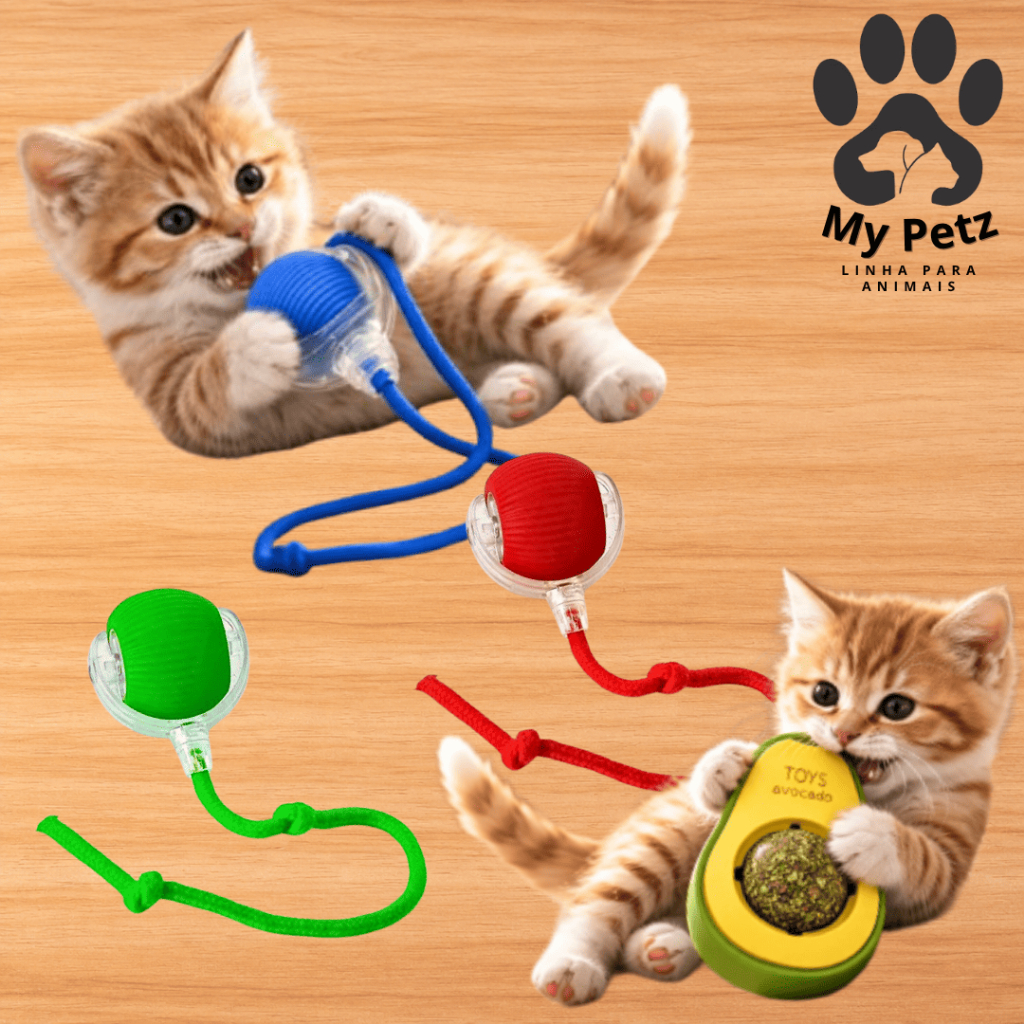 Bola Inteligente De Brinquedo + Abacate Catnip, Automática Cauda Falsa Recarregável Para Gato