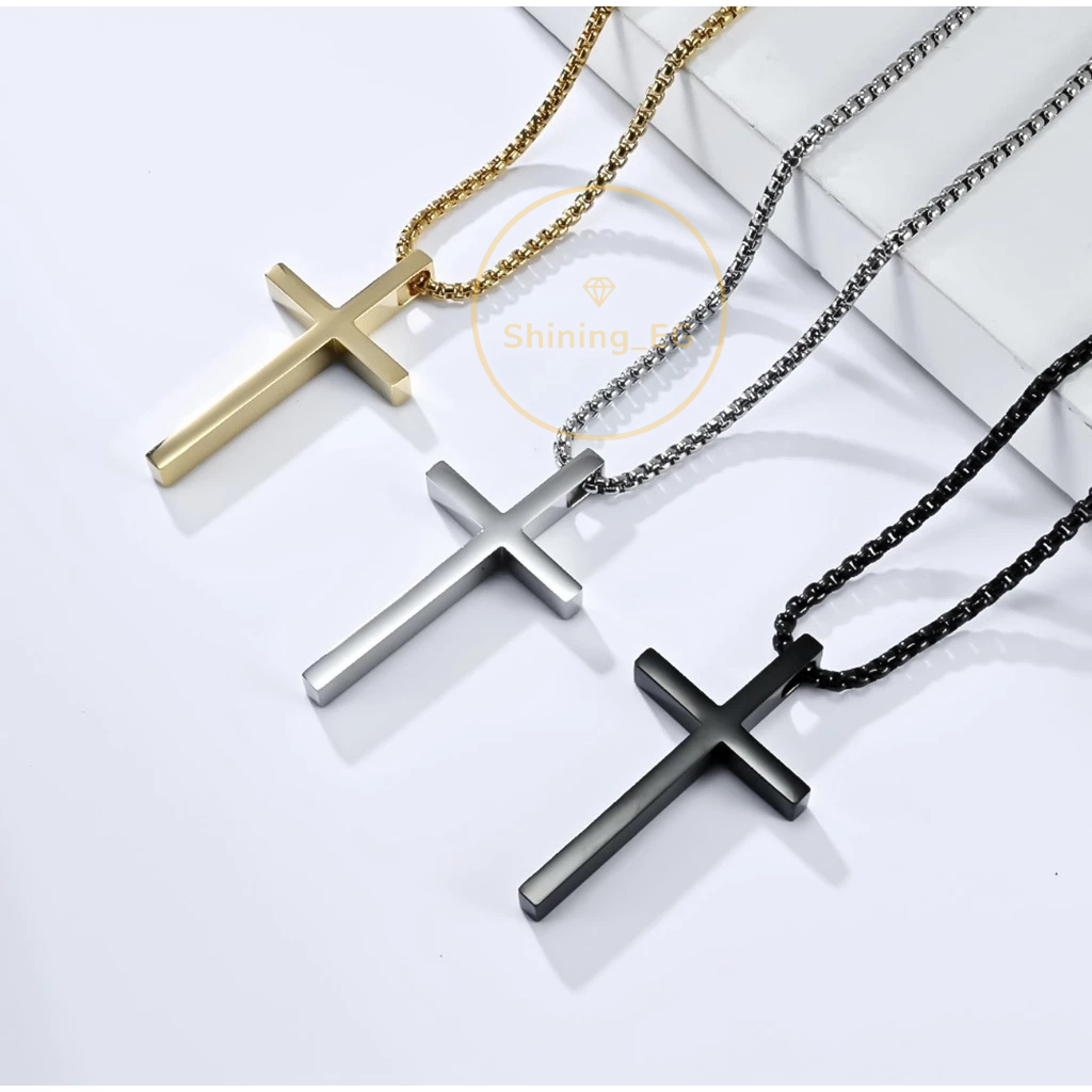 Colar Com Cruz Aço Inoxidavel Colar Masculino Corrente Pingente De Cruz